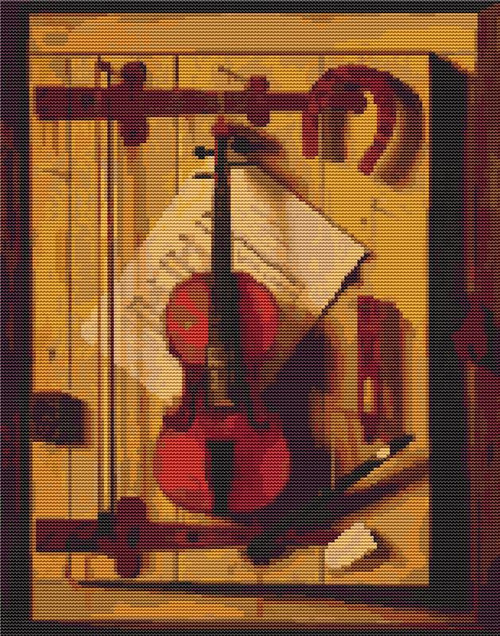 Still Life Of Violin And Music / The Art Of Stitch