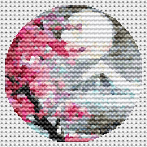 Pink Blossoms (Circular Chart) / The Art Of Stitch