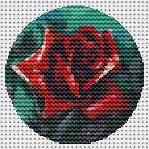 The Red Rose (Circular Chart) / The Art Of Stitch