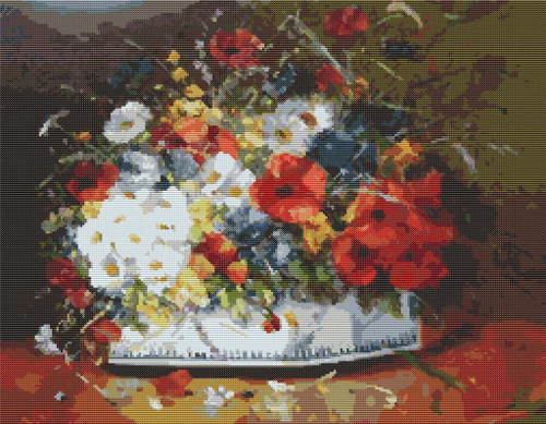 Flowers In A Porcelain Vase / The Art Of Stitch