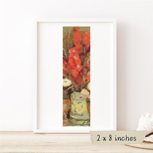 Vase With Red Gladioli (Bookmark Chart) / The Art Of Stitch