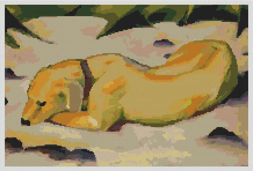 Dog Lying In The Snow / The Art Of Stitch