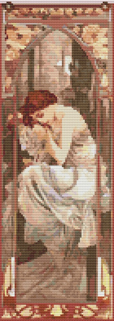 Evening Reverie By Alphonse Mucha / The Art Of Stitch