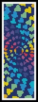 Abstract Rainbow Heart Design Bookmark - #12795 / The Proper Stitcher