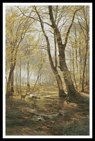 A Woodland Scene With Deer - #10663 / The Proper Stitcher