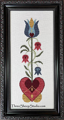 1744 Fraktur - Blue Tulip / Three Sheep Studio
