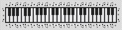 Musical Bookmark / White Willow Stitching