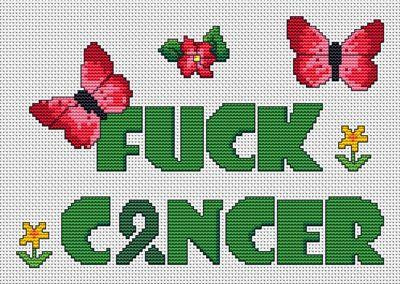 Fuck Cancer / White Willow Stitching