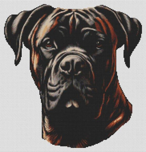 Brindle Bullmastiff / White Willow Stitching