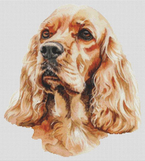 Artistic Cocker Spaniel / White Willow Stitching