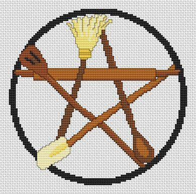 Kitchen Witch - Pentacle / White Willow Stitching