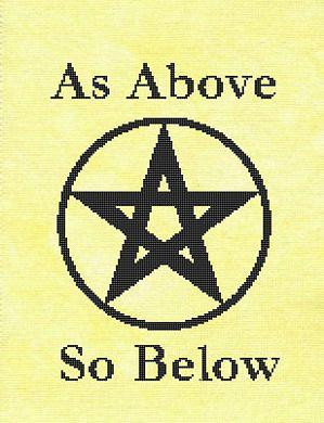 As Above So Below - Pentacle / White Willow Stitching