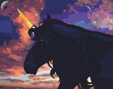 Dark Unicorn / White Willow Stitching