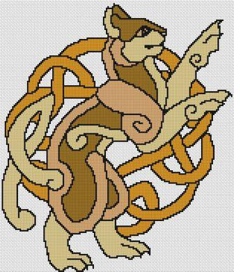 Cat Knot / White Willow Stitching