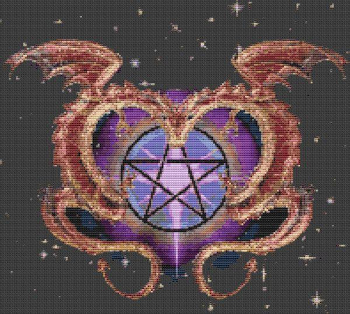 Copper Dragon Love / White Willow Stitching