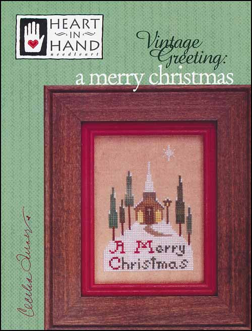 Vintage Greeting: A Merry Christmas / Heart In Hand Needleart