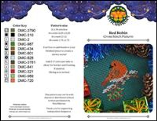 Snowy Red Robin Ornament / Stitchsprout Cross Stitch