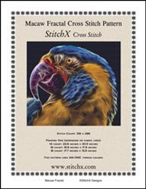 Macaw Fractal Cross Stitch / Stitchx Craft Designs