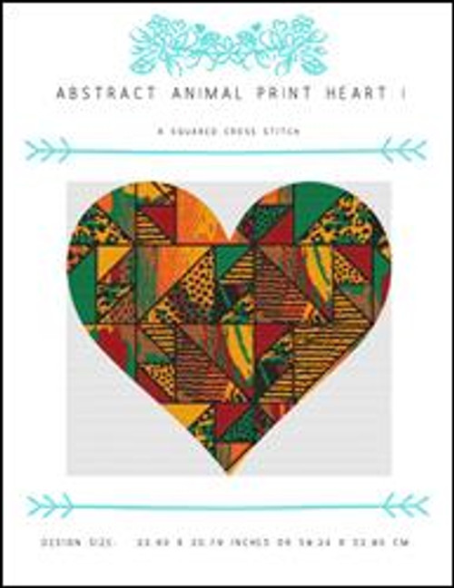 Abstract Animal Print Heart I / X Squared Cross Stitch