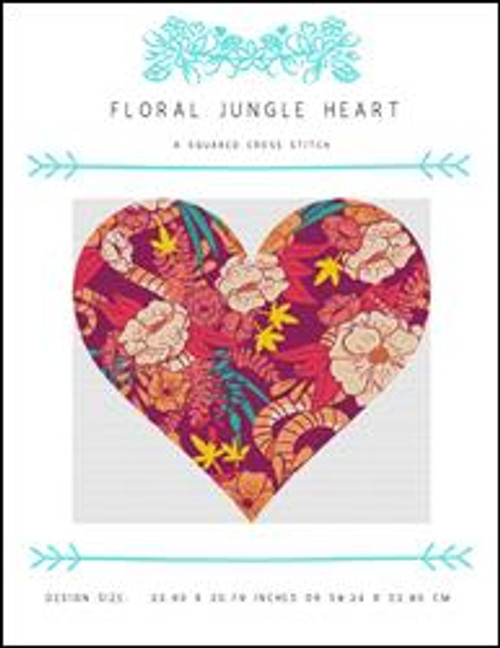 Floral Jungle Heart / X Squared Cross Stitch