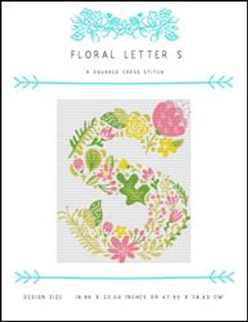 Floral Letter S / X Squared Cross Stitch