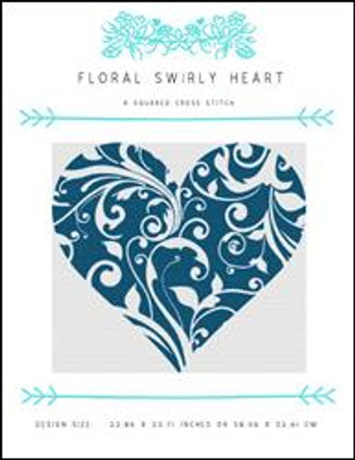Floral Swirly Heart / X Squared Cross Stitch
