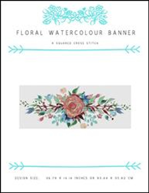 Floral Watercolour Banner / X Squared Cross Stitch