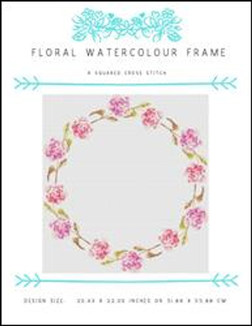 Floral Watercolour Frame / X Squared Cross Stitch