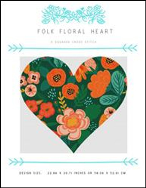 Folk Floral Heart / X Squared Cross Stitch