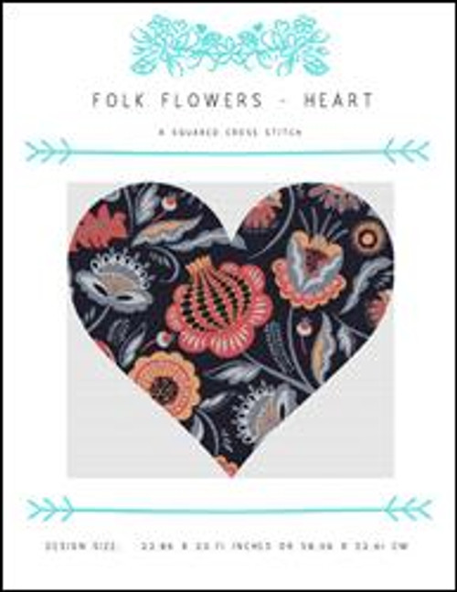 Folk Flowers - Heart / X Squared Cross Stitch