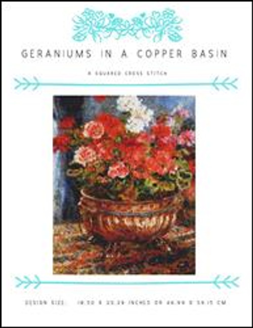 Geraniums In A Copper Basin / X Squared Cross Stitch