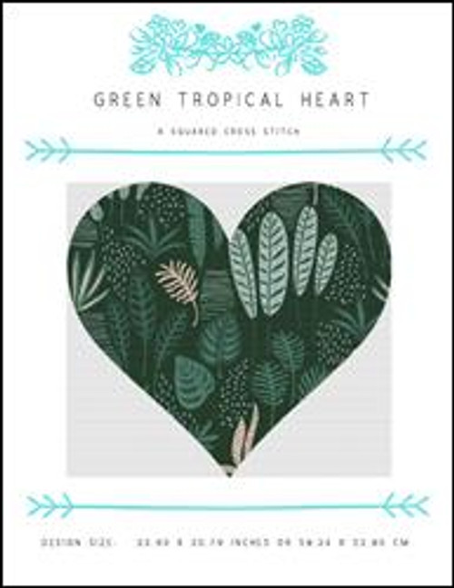 Green Tropical Heart / X Squared Cross Stitch