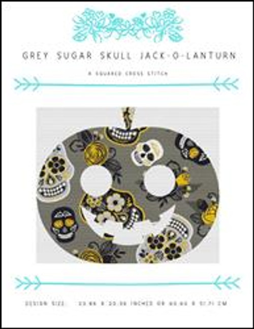 Grey Sugar Skull Jack-O-Lanturn / X Squared Cross Stitch