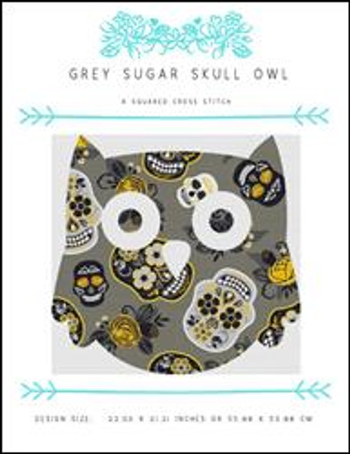 Grey Sugar Skull Owl / X Squared Cross Stitch