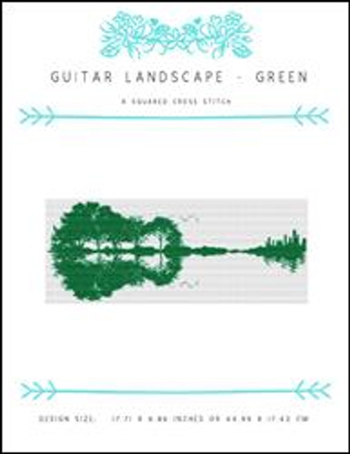 Guitar Landscape - Green / X Squared Cross Stitch