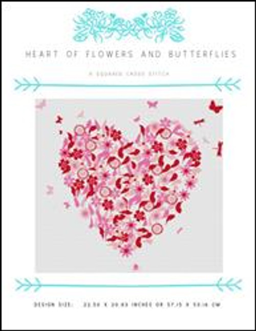 Heart Of Flowers And Butterflies / X Squared Cross Stitch
