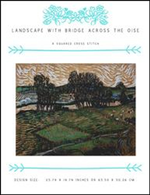 Landscape With Bridge Across The Oise / X Squared Cross Stitch