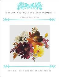Maroon And Mustard Arrangement I / X Squared Cross Stitch
