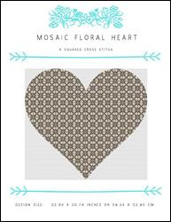 Mosaic Floral Heart / X Squared Cross Stitch