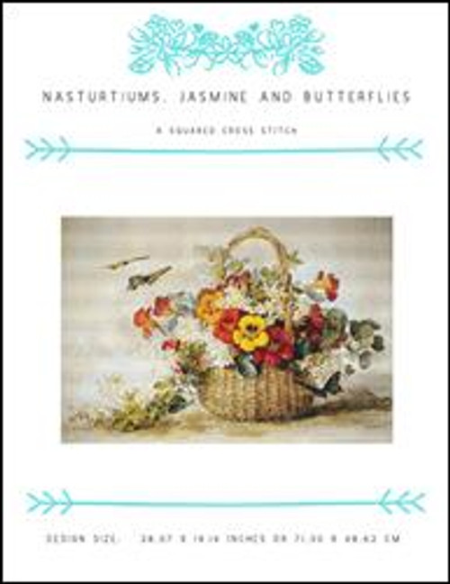Nasturtiums, Jasmine And Butterflies / X Squared Cross Stitch