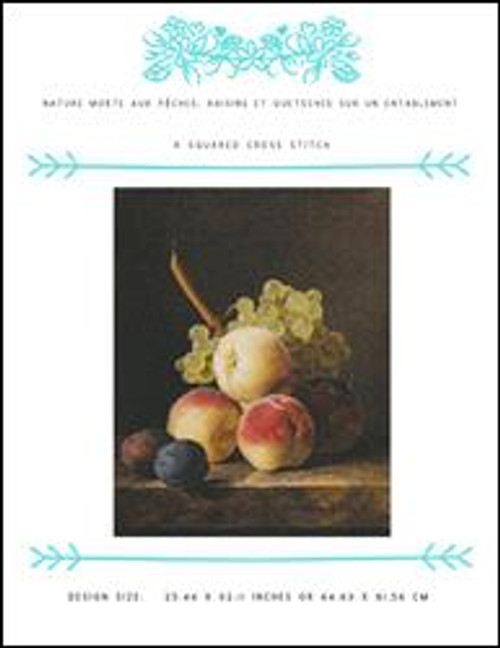 Nature Morte Aux PÃªches, Raisins Et Quetsches Sur Un Entablement / X Squared Cross Stitch