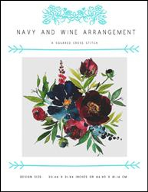 Navy And Wine Arrangement / X Squared Cross Stitch