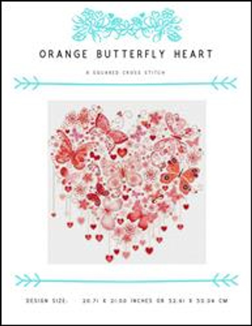 Orange Butterfly Heart / X Squared Cross Stitch