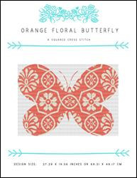 Orange Floral Butterfly / X Squared Cross Stitch