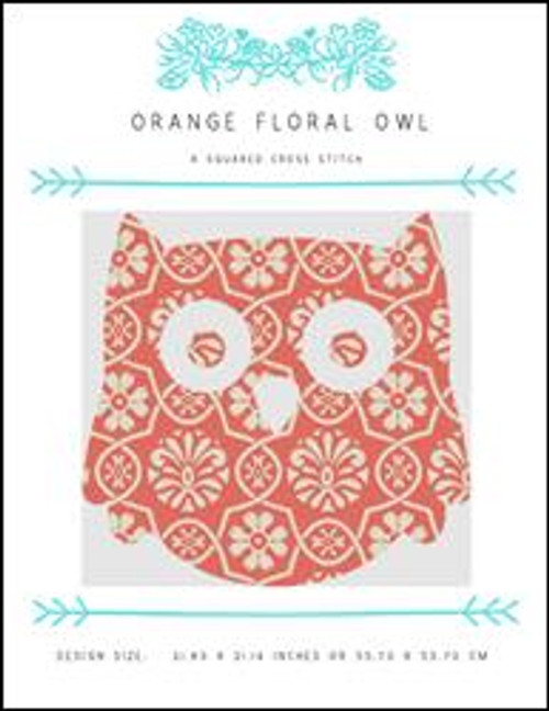 Orange Floral Owl / X Squared Cross Stitch