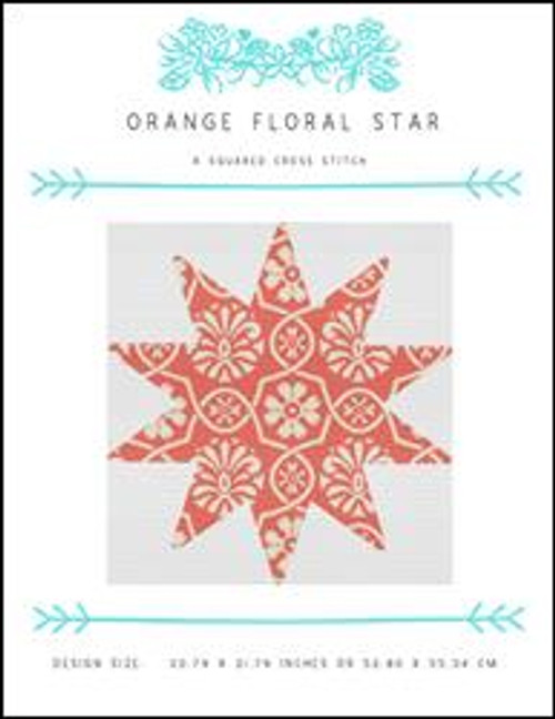 Orange Floral Star / X Squared Cross Stitch