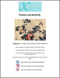 Peonies And Butterfly / X Squared Cross Stitch