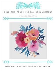 Pink And Peach Floral Arrangement / X Squared Cross Stitch