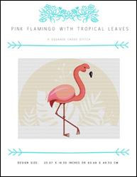 Pink Flamingo With Tropical Leaves / X Squared Cross Stitch