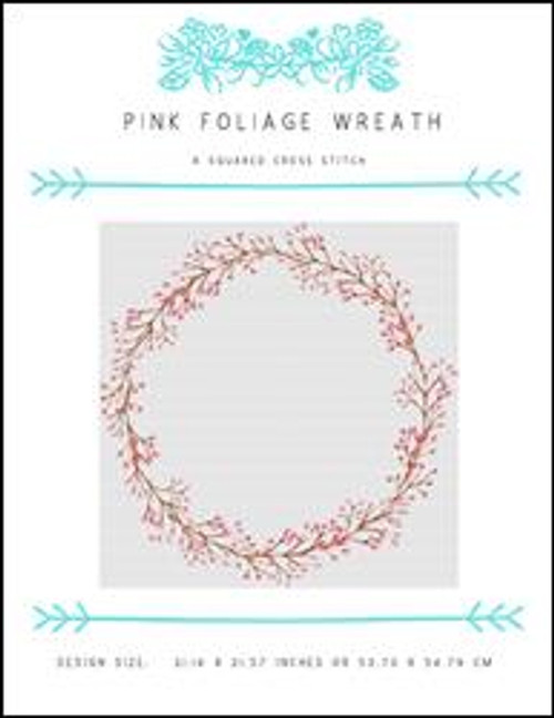 Pink Foliage Wreath / X Squared Cross Stitch